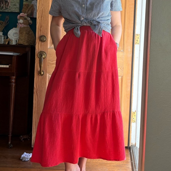 Rachel Zoe Dresses & Skirts - Rachel Zoe Coral-Red Tiered Maxi Skirt | Size Medium